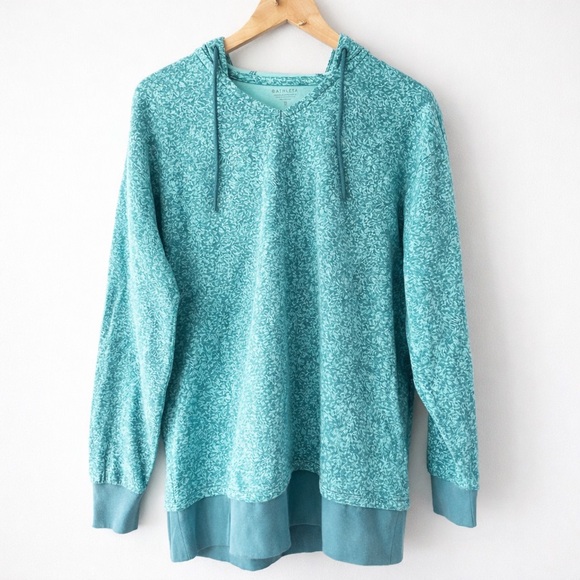 Athleta Tops - Athleta Sundown Alliance Hoodie XS Aqua Blue Teal Organic Cotton Pullover